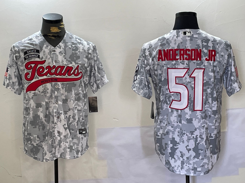 Men's Houston Texans Will Anderson Jr. #51 Arctic Camo 2024 Salute to Service Jersey